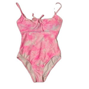 NOBO No Boundaries Light Pink and White One piece Swimsuit S (3-5) Like New